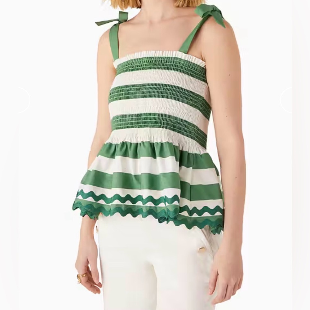 Kate Spade Beach Time Stripe Smocked Top